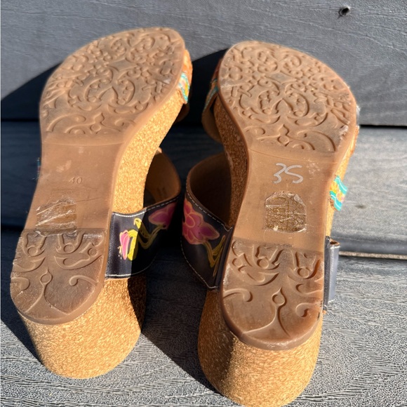 Spring Step Multicolor Floral Embellished Wedge Slides - Picture 5 of 5